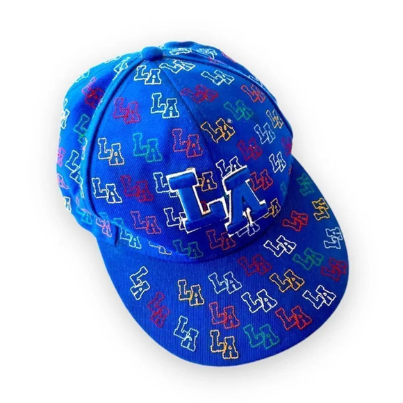 Vintage All Over LA Print Ball Cap Fresh Prince‎ 80s Style Street Urban Moda Med - Picture 1 of 8